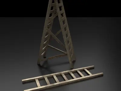 Wood Ladder Pack Low-poly 3D model