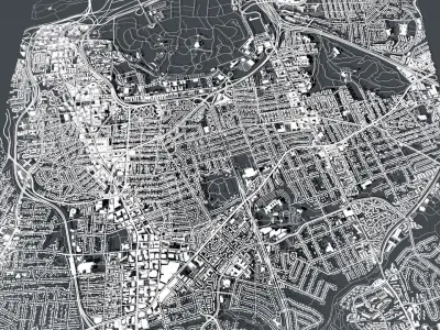 Cityscape Arlington City Washington USA 3D model