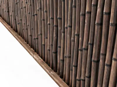 Branch bamboo decor big frame 3D model