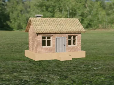 low-poly house 3D model
