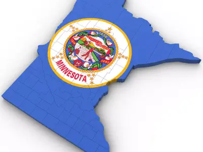 Minnesota Political Map 3D model
