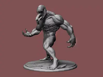 Venom 3D print model statue of monster 3D model