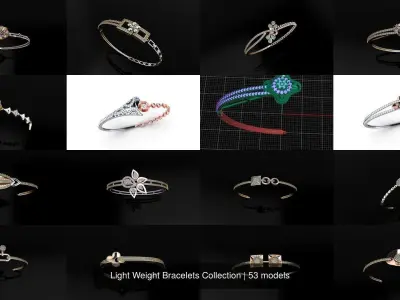 Light Weight Bracelets Collection 3D Model Pack