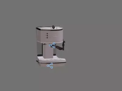 Modern Cafe Exterior and Interior 3D Model Low-Poly Game Asset Low-poly 3D model