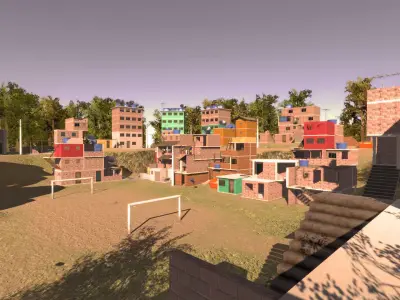 Favela Environment - Slums Low-poly 3D model