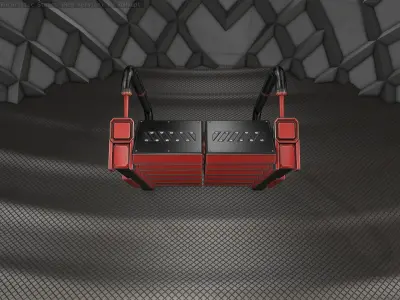 Sci-Fi Stairs - 6 - Red Version Low-poly 3D model