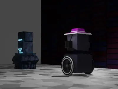 Fun robot animation scene for sale  Low-poly 3D model