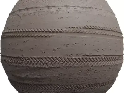 Vehicle Tire Tracks on Wet Dirt  Texture