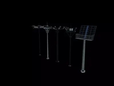  Stadium Light pole 3D model