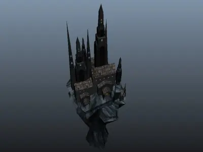 Dracula s Castle Low-poly 3D model