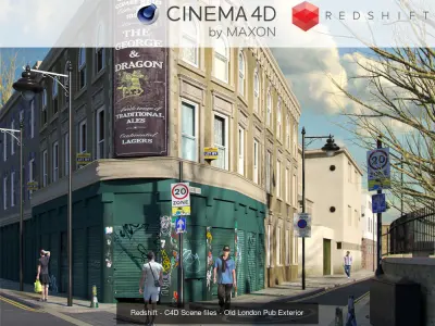 Set 4 - Redshift C4D - 4 x Interior Scenes 3D Model Collection 3D Model Pack