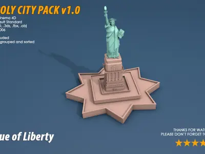 Low Poly City Pack Low-poly 3D model