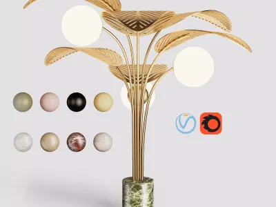 Refuge Floor Lamp with Multiple Leaves by Marc Ange 3D model