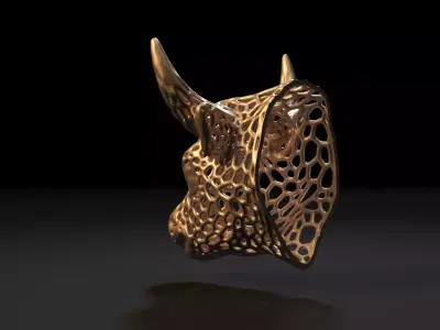 Bull head Voronoi 3D print model