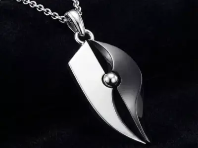Angel vs Shadow Pendant   Sculptural 3D Printable Model 3D print model
