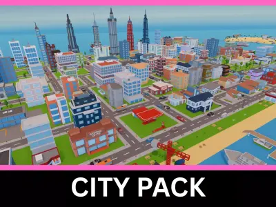 City - Low Poly Asset Pack by Ake Low-poly 3D model