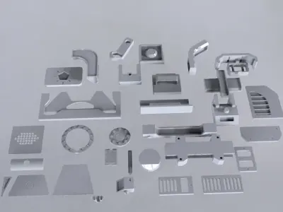 Scifi panel hard surface robo kitbash  3D model