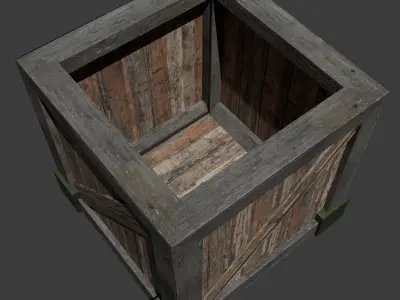 Wooden crate 3d model  Low-poly 3D model