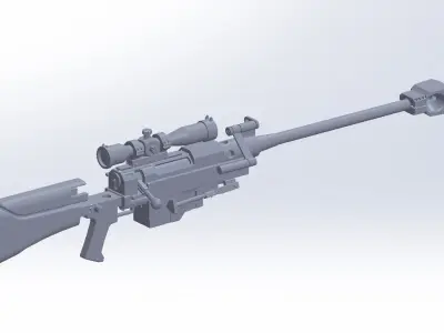 Sword Art Online Sinon Hecate II Rifle Basic Model 3D model