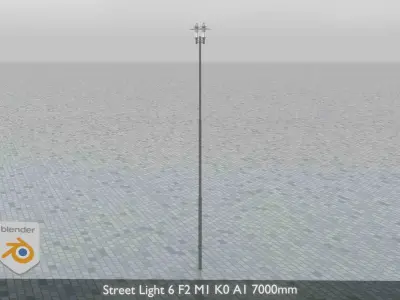 Street Light 6 F2 M1 K0 A1 7000mm Low-poly 3D model