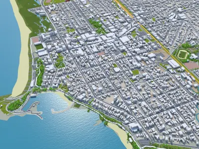 Wollongong Downtown Australia Low-poly 3D model
