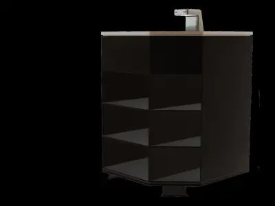 CYBERPUNK COLLECTION BATHROOM VANITY MIRROR COUNTER 3D model