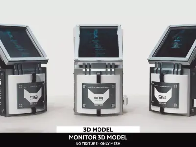 Sci-Fi Monitor 3D Model 3D model