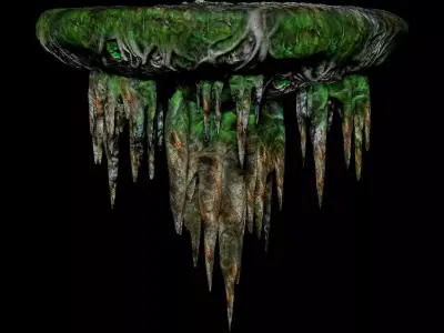 Flying Island Roots V2 Low-poly 3D model