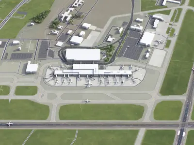 Ottawa Airport Low-poly 3D model