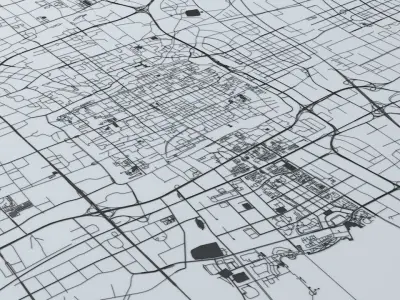 Suzhou Road Network and Streets 3D model