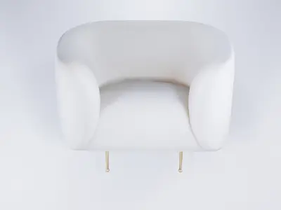 Low Poly Lounge Armchair - Modern Living Room Relax Chair 3D model