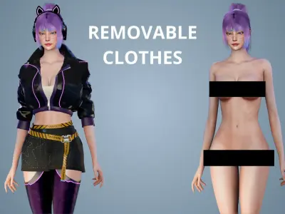 Cyber Girl - Game Ready Low-poly 3D model