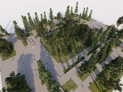 public park-Private Park Landscape -Park Center 3D model