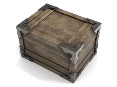 Ancient Wooden Box 2 Low-poly 3D model
