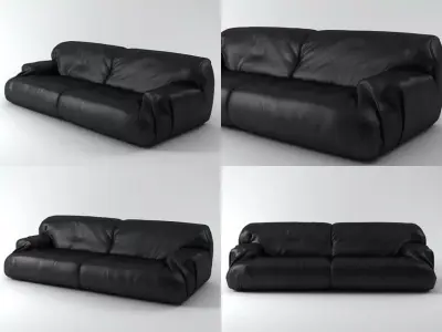 Brenno four different leather sofas 3D model