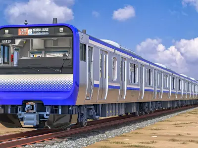 Rigged Japanese Train E235-1000 Yokosuka-Sobu Line 3D model