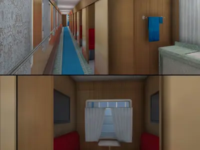 Trains Package Low-poly 3D model