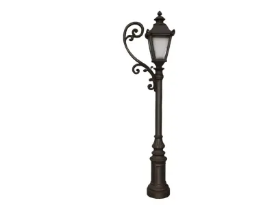 Ornate Victorian  Vintage Curved  Street Light Low-poly 3D model
