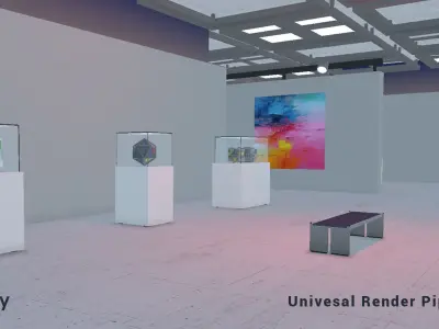 Modular Art Gallery 03 Unity Asset Low-poly 3D model