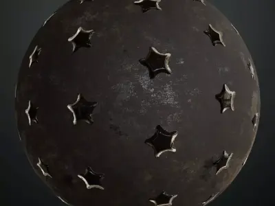 Star Rusty Black Metal Plate PBR Seamless Texture