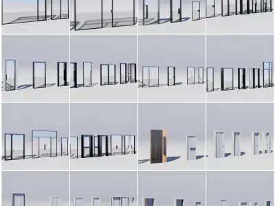 Door Collection - 67 pieces Low-poly 3D model