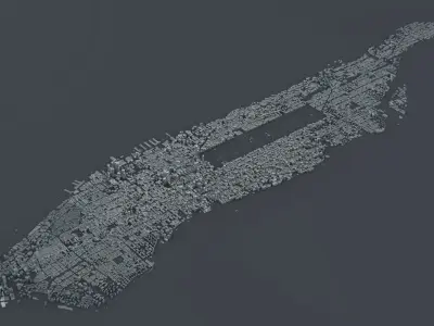 Sci-Fi Manhattan Buildings 3D model