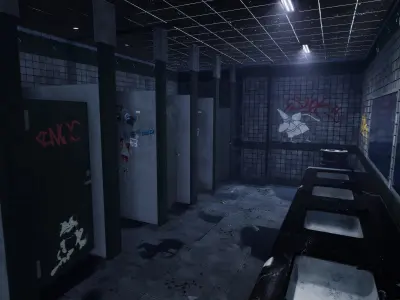 Subway Station Environment Low-poly 3D model