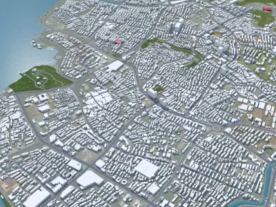 Zhenjiang Jiangsu China 65km Low-poly 3D model