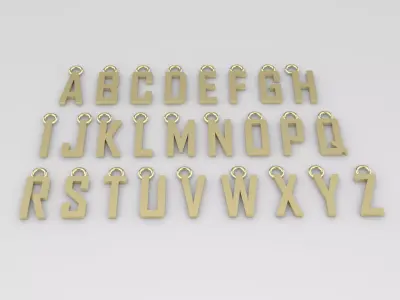 collection 26 letter pendant from A to Z  3D Model Pack