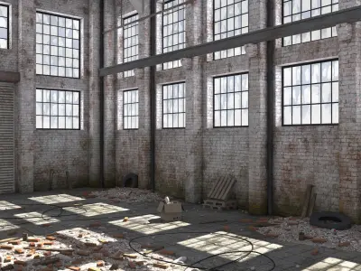 Warehouse Scene Low-poly 3D model