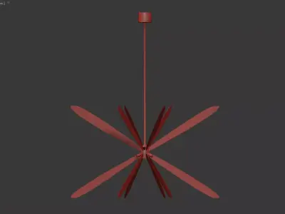 Starburst-Style Metallic Pendant Light 3D model