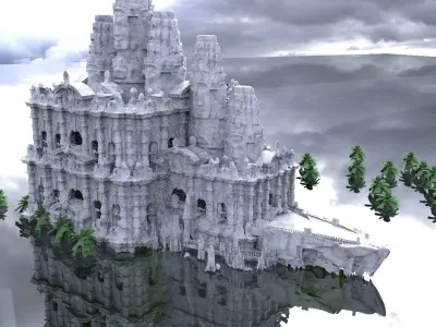 Ancient fantasy Mayan temple collection Kitbash 3D model