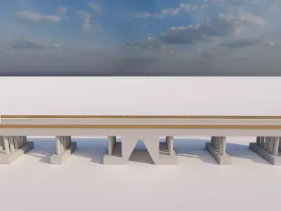 Structural engineering of Metal bridge structure 3D model