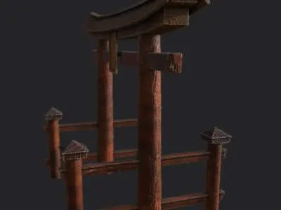 Japanese Torii Gate Low-poly 3D model Low-poly 3D model